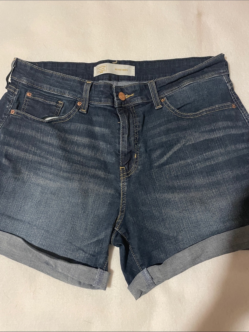 Denim Roll-Cuff Women’s Shorts - Dark Blue Levi